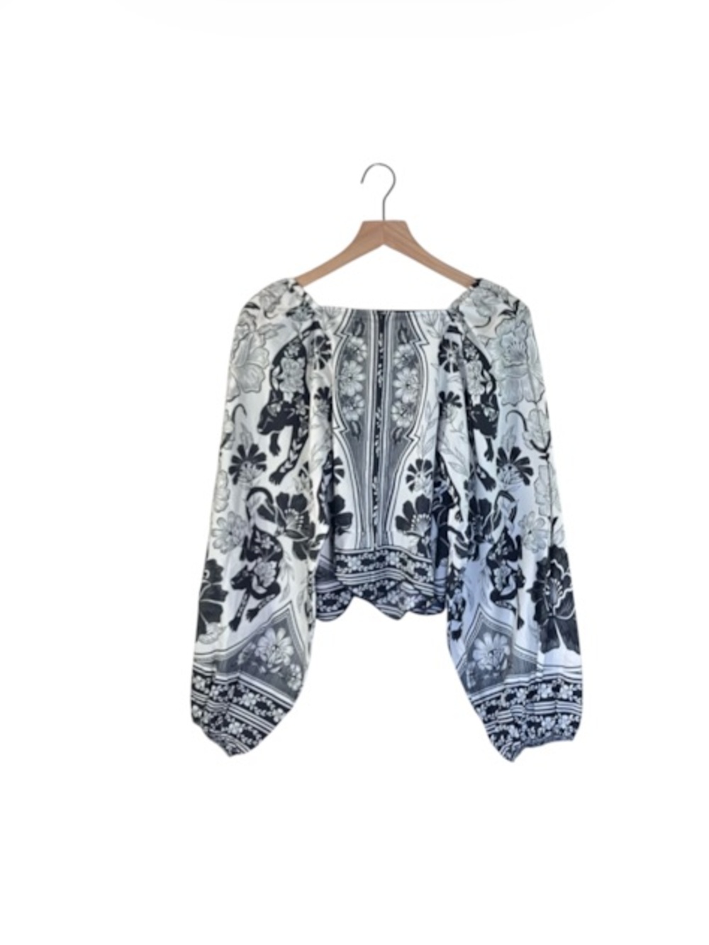 Farm Rio Floral Leopard Print Blouse - Picture 5 of 6